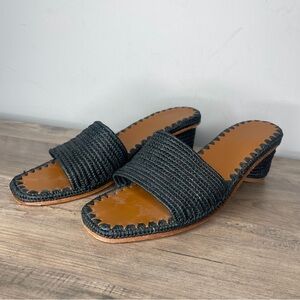 Women’s Carrie Forbes‎ vero curio Black Woven Slide Sandals size 39